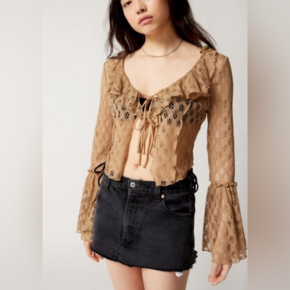 Urban Outfitters Crochet Flayaway Top - Picture 1 of 10
